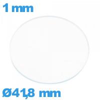 Verre circulaire plat 41,8 mm en verre minéral montre