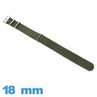 Bracelet Nato tissu Olive 18 mm pour montre