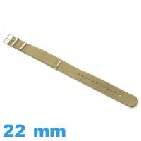 Bracelet 22 mm pour montre Kaki Nato tissu