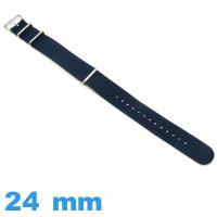Bracelet montre Nato Bleu Textile 24mm