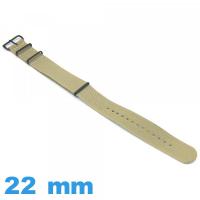 Bracelet Nylon 22 mm N.A.T.O Kaki de montre