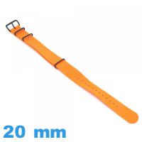 Bracelet montre Nylon N.A.T.O Orange profond 20mm