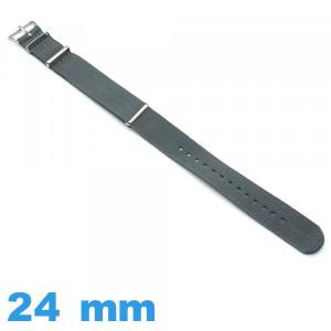 Bracelet 24mm pour montre Gris N.A.T.O Nylon