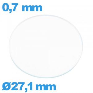 Verre plat verre minéral circulaire 27,1 mm montre