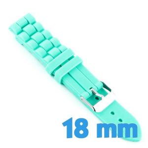 Bracelet montre pas cher silicone bleu ciel 18 mm