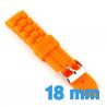 Bracelet silicone montre pas cher orange 1,8 cm