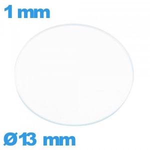Verre circulaire 13 mm plat de montre en verre minéral