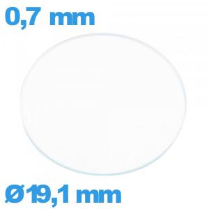 Verre plat 19,1 mm montre verre minéral circulaire