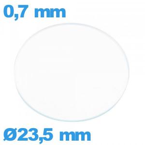 Verre circulaire en verre minéral 23,5 mm plat pour montre
