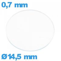 Verre plat pour montre en verre minéral 14,5 mm circulaire