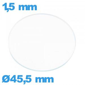 Verre plat 45,5 mm pour montre en verre minéral circulaire