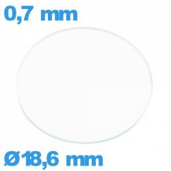 Verre circulaire verre minéral 18,6 mm plat montre