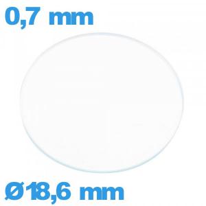 Verre circulaire verre minéral 18,6 mm plat montre