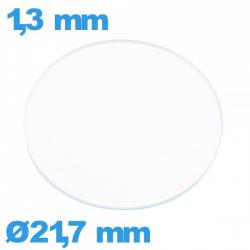 Verre circulaire en verre minéral 21,7 mm plat montre