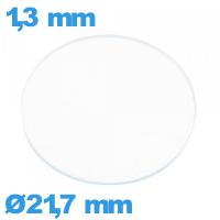 Verre circulaire en verre minéral 21,7 mm plat montre