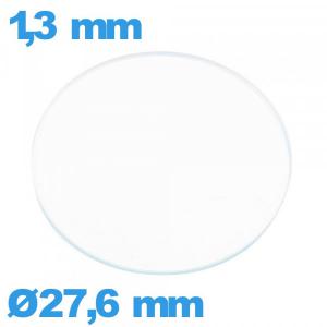 Verre plat verre minéral montre circulaire 27,6 mm