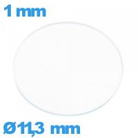 Verre circulaire 11,3 mm plat montre verre minéral