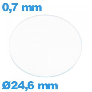 Verre 24,6 mm pour montre plat circulaire verre minéral