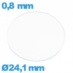 Verre 24,1 mm pour montre plat circulaire en verre minéral