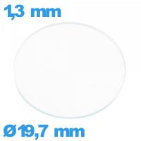 Verre plat montre en verre minéral 19,7 mm circulaire