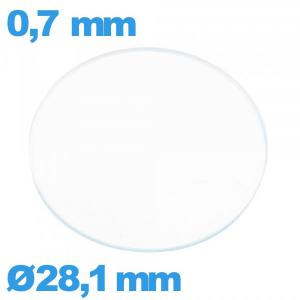Verre 28,1 mm pour montre plat circulaire verre minéral