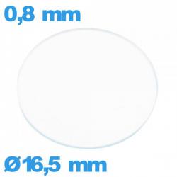 Verre plat verre minéral circulaire 16,5 mm de montre