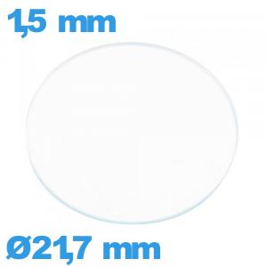 Verre circulaire plat 21,7 mm verre minéral montre