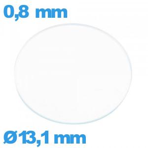 Verre plat pour montre verre minéral 13,1 mm circulaire
