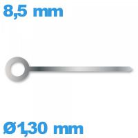 Aiguille   Ø1,30 mm long : 8.5mm  argente pour mouvement montre  de marque Horotec