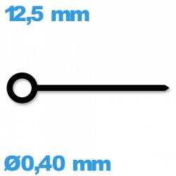 Aiguille Horotec noir de mouvement de montre   diamètre : 0,40 mm  taille : 12.5 mm