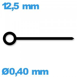 Aiguille Horotec noir de mouvement de montre   diamètre : 0,40 mm  taille : 12.5 mm