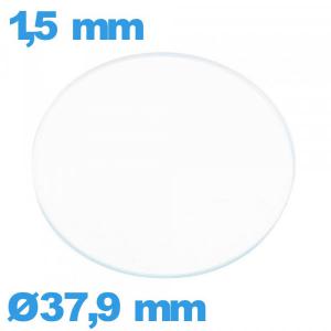Verre circulaire plat 37,9 mm verre minéral montre