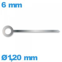 Aiguille cadran principal marque Horotec argente mouvement  seule Suisse diamètre : 1,20mm long : 6 mm 