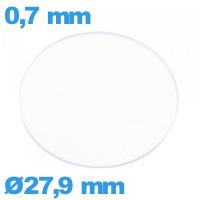 Verre 27,9 mm circulaire plat pour montre verre minéral