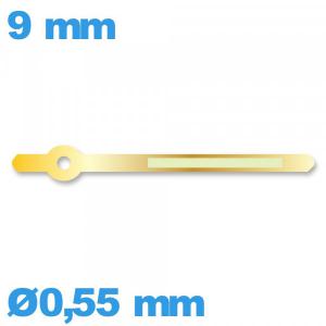 Aiguille cadran central (minute) marque Horotec  diam : 0,55 mm  longueur : 9mm luminescente pour mouvement montre - doré