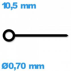 Aiguille cadran principal de marque Horotec seule diamètre : 0,70mm longueur : 10.5 mm pour mouvement de montre - noir