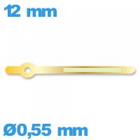 Aiguille Suisse diamètre : 0,55 mm longueur : 12mm phosphorescente (minute) doré mouvement montre  de marque Horotec