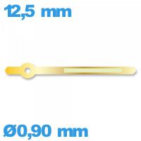 Aiguille marque Horotec doré Ø0,90 mm long : 12.5 mm cadran central des minutes de montre luminescente
