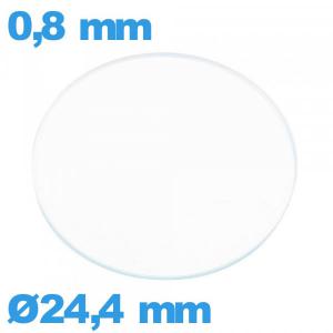 Verre plat 24,4 mm pour montre verre minéral circulaire
