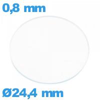 Verre plat 24,4 mm pour montre verre minéral circulaire