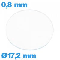 Verre plat montre verre minéral 17,2 mm circulaire