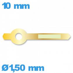 Aiguille cadran principal (heure) marque Horotec à l'unité diam : 1,50 mm  longueur : 10 mm luminescente mouvement montre - doré