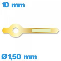 Aiguille cadran principal (heure) marque Horotec à l'unité diam : 1,50 mm longueur : 10 mm luminescente mouvement montre - doré