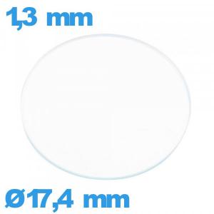 Verre 17,4 mm circulaire plat de montre verre minéral