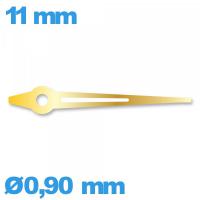 Aiguille Suisse diam : 0,90 mm  long : 11 mm  lumineuse cadran central (minute) doré de mouvement  seule Horotec