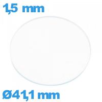 Verre 41,1 mm montre plat circulaire verre minéral