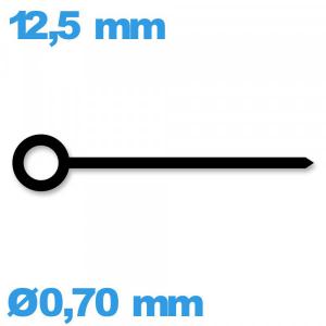 Aiguille cadran principal marque Horotec  diam : 0,70 mm   taille : 12.5 mm mouvement de montre - noir