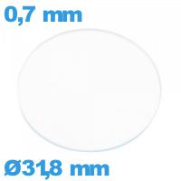 Verre plat en verre minéral circulaire 31,8 mm pour montre