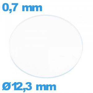 Verre plat verre minéral circulaire 12,3 mm de montre