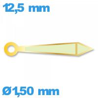 Aiguille à l'unité  de montre luminescente doré diamètre : 1,50 mm longueur : 12.5 mm cadran central (minute) - Suisse